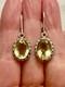 Antique Solid Silver Earrings - Genuine Citrine