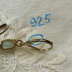 Antique Solid Silver Earrings with Lapis, Blue Topaz, and Fine Pearl