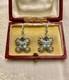 Antique Solid Silver Earrings With Sublime Blue Topaz And Sapphire