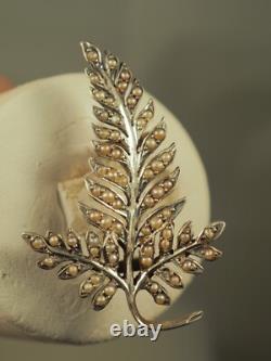 Antique Solid Silver Fine Pearls Victorian Seed Pearl Brooch