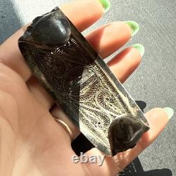 Antique Solid Silver Gourmette Bracelet Art Nouveau Ethnic Bangle
