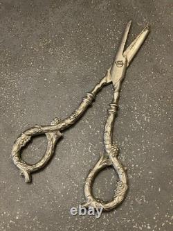 Antique Solid Silver Grape Scissors