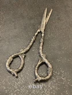 Antique Solid Silver Grape Scissors