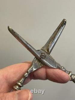 Antique Solid Silver Grape Scissors