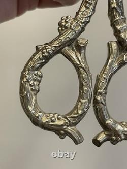 Antique Solid Silver Grape Scissors