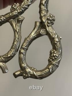 Antique Solid Silver Grape Scissors