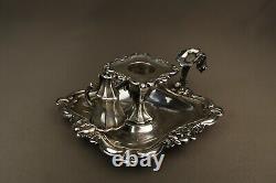 Antique Solid Silver Handheld Candlestick