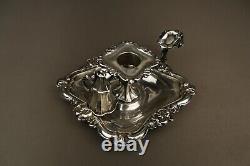 Antique Solid Silver Handheld Candlestick