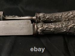 Antique Solid Silver Lamb Carving Set, Napoleon III Era