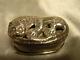 Antique Solid Silver Pill Box With Lion Animal Sculpture