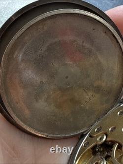 Antique Solid Silver Pocket Watch Wind-Up for Parts Art Nouveau