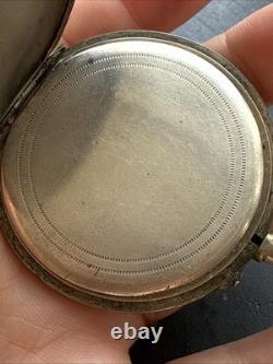 Antique Solid Silver Pocket Watch Wind-Up for Parts Art Nouveau