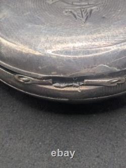 Antique Solid Silver Pocket Watch with Balance Wheel OK, to be Restored