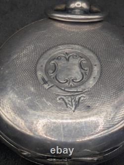 Antique Solid Silver Pocket Watch with Balance Wheel OK, to be Restored