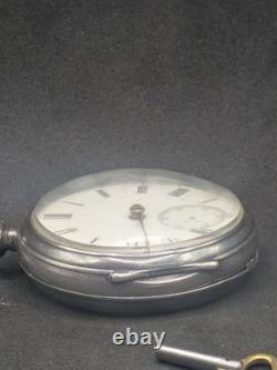 Antique Solid Silver Pocket Watch with Balance Wheel OK, to be Restored