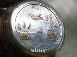 Antique Solid Silver Pocket Watch with Gold Decoration Marie