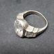 Antique Solid Silver Ring & Rock Crystal