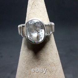 Antique Solid Silver Ring & Rock Crystal