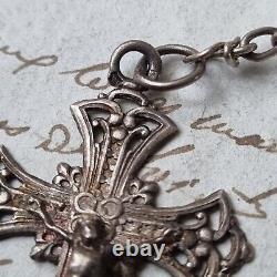 Antique Solid Silver Rosary Box with Mother of Pearl XIXth Century