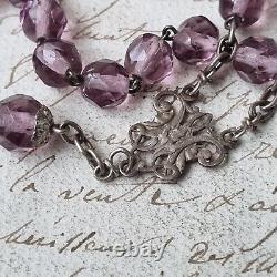 Antique Solid Silver Rosary Box with Mother of Pearl XIXth Century