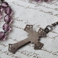 Antique Solid Silver Rosary Box with Mother of Pearl XIXth Century