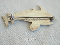 Antique Solid Silver Signed Georg Jensen Sterling Brooch Denmark
