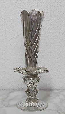 Antique Solid Silver Single-Flower Vase by DR Doutre Roussel Claude 1895