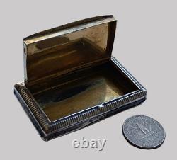 Antique Solid Silver Snuff Box Export France 19th Century