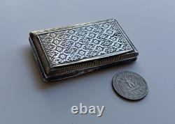 Antique Solid Silver Snuff Box Export France 19th Century