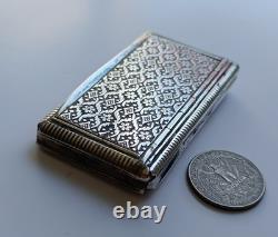 Antique Solid Silver Snuff Box Export France 19th Century