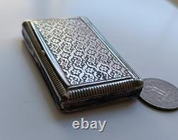 Antique Solid Silver Snuff Box Export France 19th Century