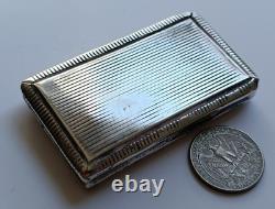 Antique Solid Silver Snuff Box Export France 19th Century