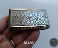 Antique Solid Silver Snuff Box Export France 19th Century
