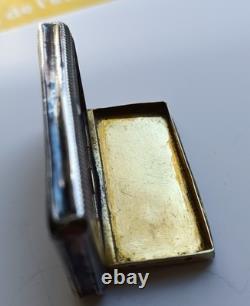 Antique Solid Silver Snuff Box Export France 19th Century