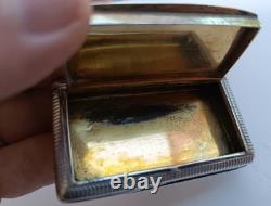 Antique Solid Silver Snuff Box Export France 19th Century