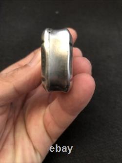 Antique Solid Silver Snuffbox with Ironwork Decoration in Which