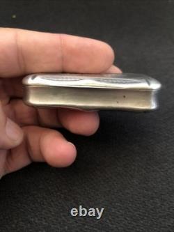 Antique Solid Silver Snuffbox with Ironwork Decoration in Which