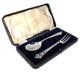 Antique Solid Silver Spoon And Fork Presentation Set In A Fitted Case