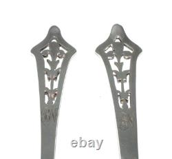 Antique Solid Silver Spoon and Fork Presentation Set in a Fitted Case