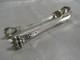 Antique Solid Silver Sugar Tongs, Minerva Hallmark, Monogrammed, 48 G