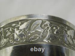 Antique Solid Silver Timbale Minerva Cup Curon Glass 62.30 g