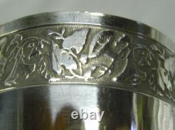 Antique Solid Silver Timbale Minerva Cup Curon Glass 62.30 g