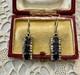 Antique Solid Silver Vermeil Earrings With Topaz And Amethyst
