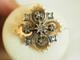 Antique Solid Silver And 18k Solid Gold Diamond Brooch