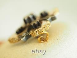 Antique Solid Silver and 18K Solid Gold Diamond Brooch