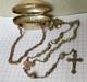 Antique Solid Silver And Mother-of-pearl Rosary With Mother-of-pearl Shell Box, 19th Century