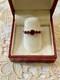 Antique Solid Silver And Rose Gold Ring With 5 Genuine Garnets Hallmark