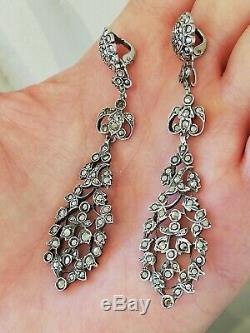 Antique Sterling Silver And Marcasite Earrings