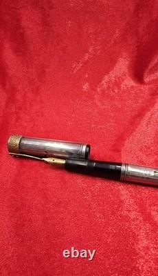 Antique Sterling Silver Fountain Pen with 18k Gold Nib