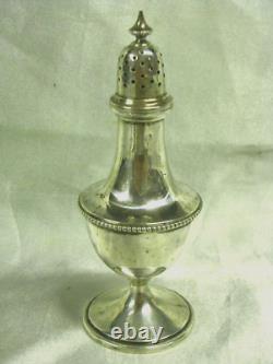 Antique Sterling Silver Sugar Shaker with Footed Base 925 Sterling Silver